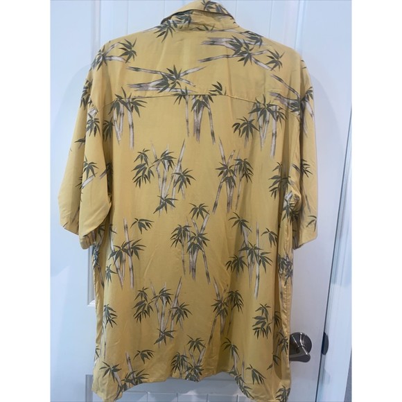 Puritan Hawaiian Bamboo  Short Sleeve Button Up Shirt  Leaves Vintage Large - Picture 6 of 6